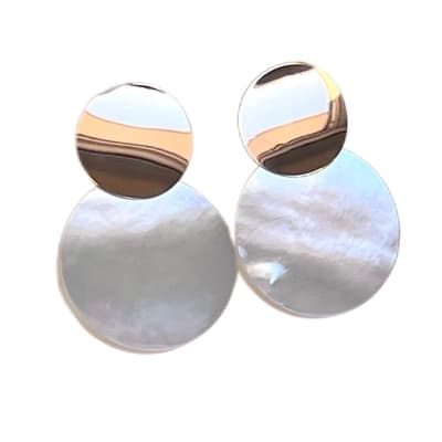 گوشواه میخی صدف سفید عکس محصول