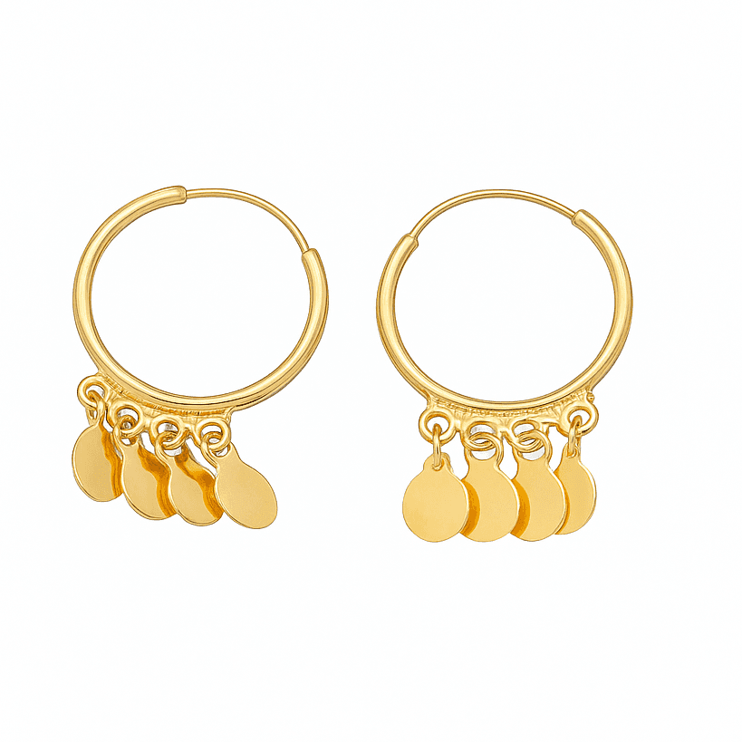 گوشواره روکو با آویز سکه عکس محصول